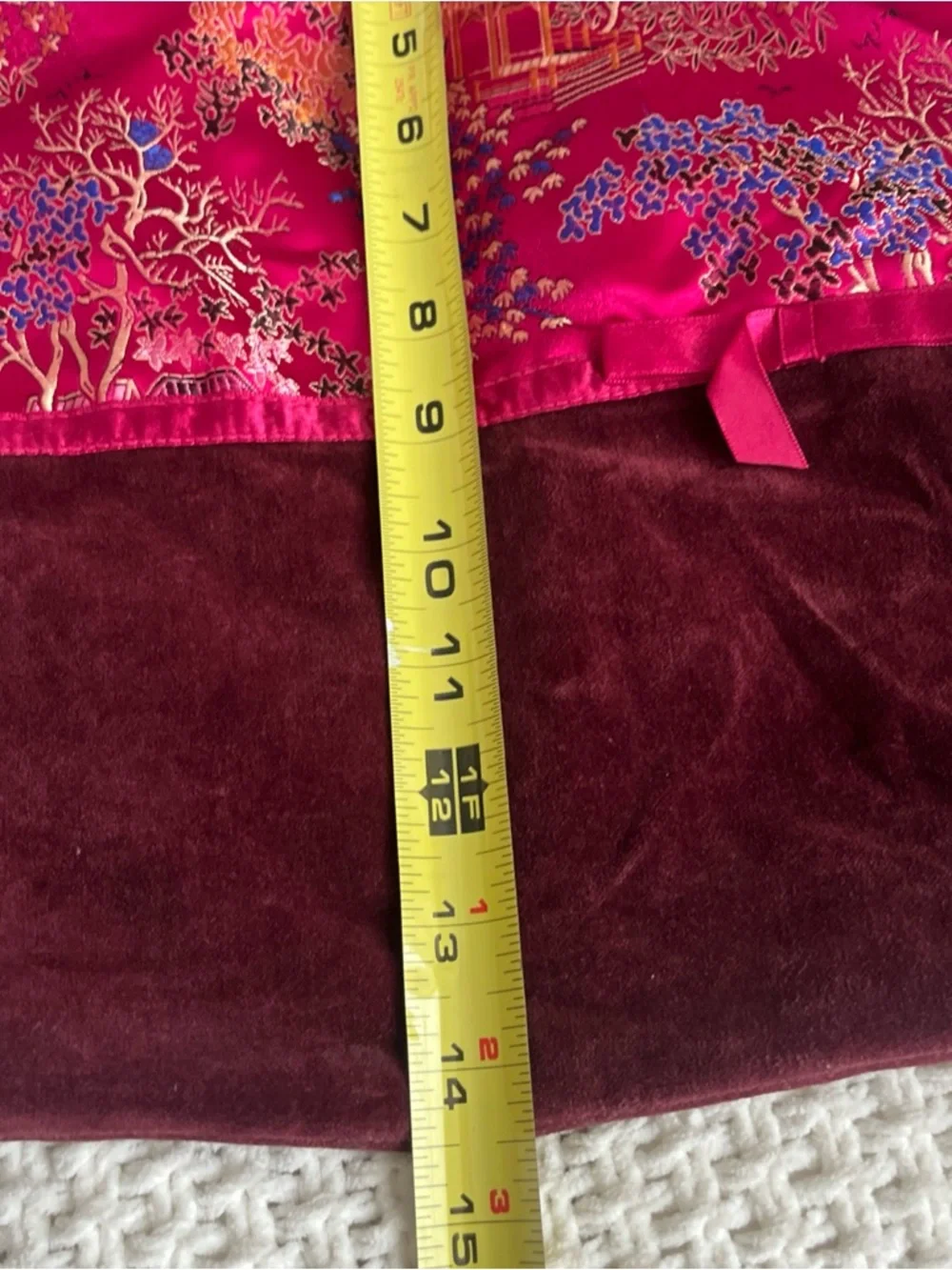 Old Navy Boho Bag Tote Pink Y2k Cotton Polyester Velvet Sateen Chinese Floral